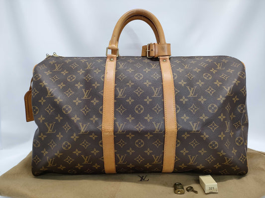 LOUIS VUITTON Monogram M41416 Keepall Bandouliere 50 Boston Bag