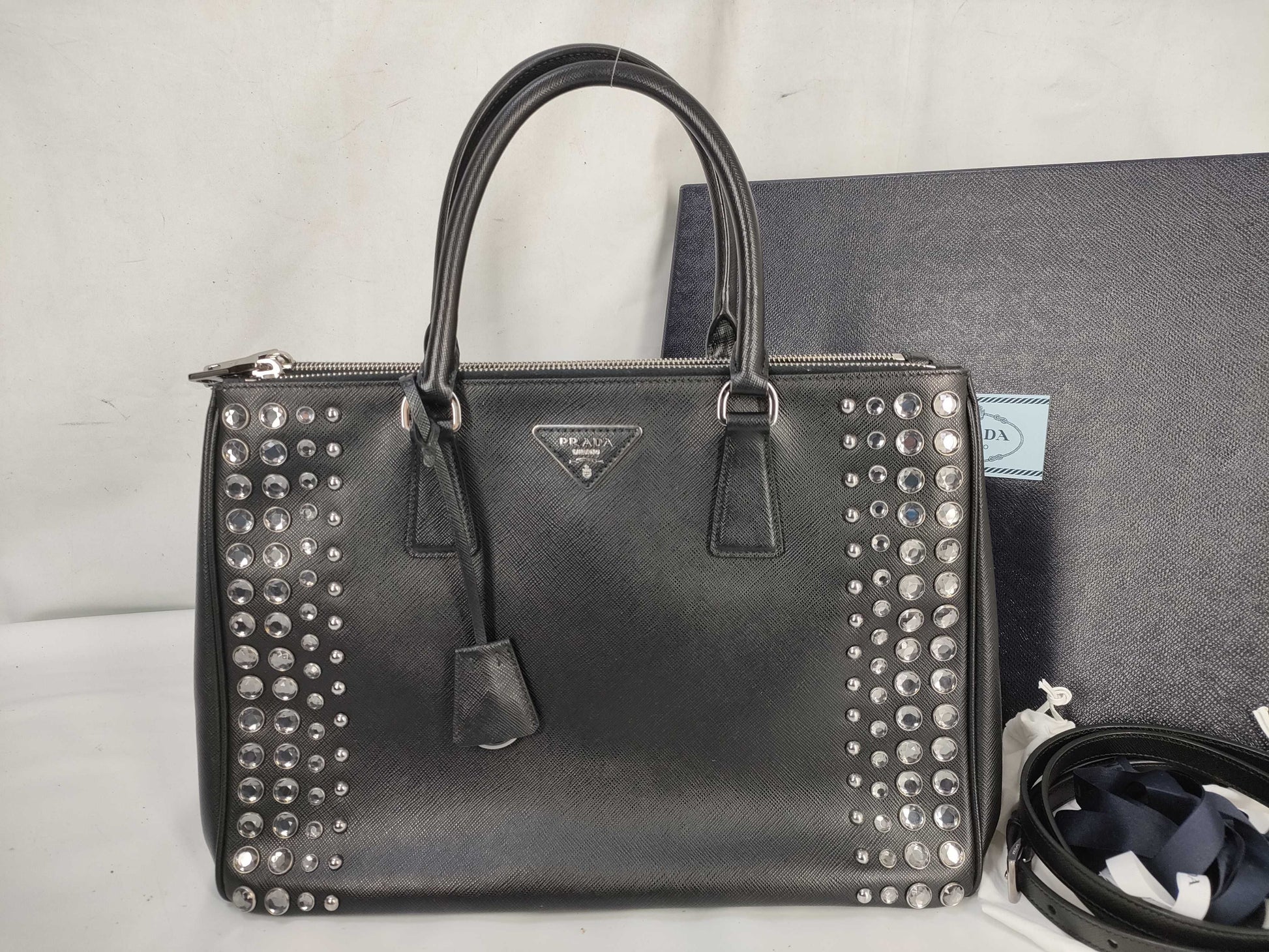 PRADA 2-Way Stud Handbag Handbag