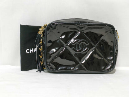 CHANEL Enamel Coco Fringe Shoulder Bag 0899214