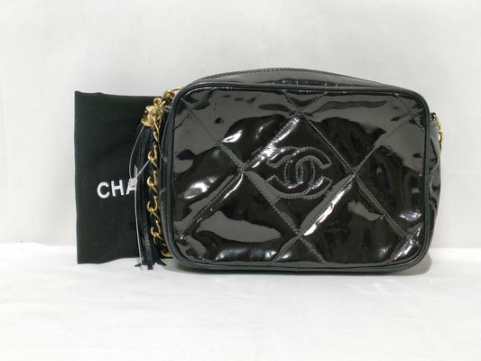 CHANEL Enamel Coco Fringe Shoulder Bag 0899214