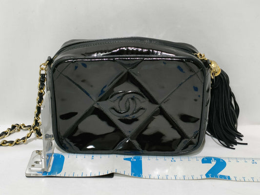 CHANEL Enamel Coco Fringe Shoulder Bag 0899214