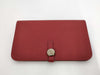HERMES Dogon GM Large Red Wallet