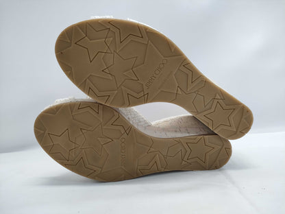 JIMMY CHOO wedge sole white sandals