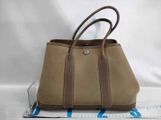 HERMES Garden Party Beige/Toile Officier Tote Bag