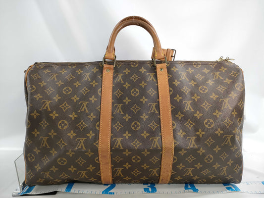 LOUIS VUITTON Monogram Keepall Bandouliere 50 Boston Bag with Strap