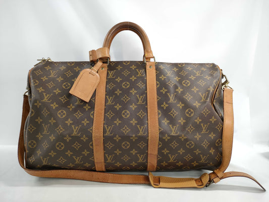 LOUIS VUITTON Monogram Keepall Bandouliere 50 Boston Bag with Strap