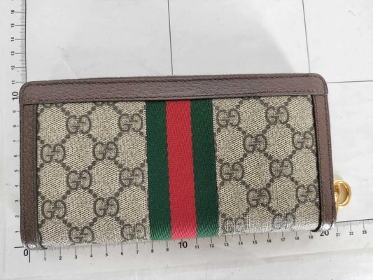 GUCCI GG Supreme Ophidia Round Zip Wallet