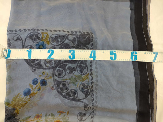 HERMES Carré 140 Arabesque Scarf with Tag Removed, Blue