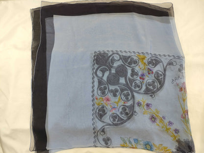 HERMES Carré 140 Arabesque Scarf with Tag Removed, Blue