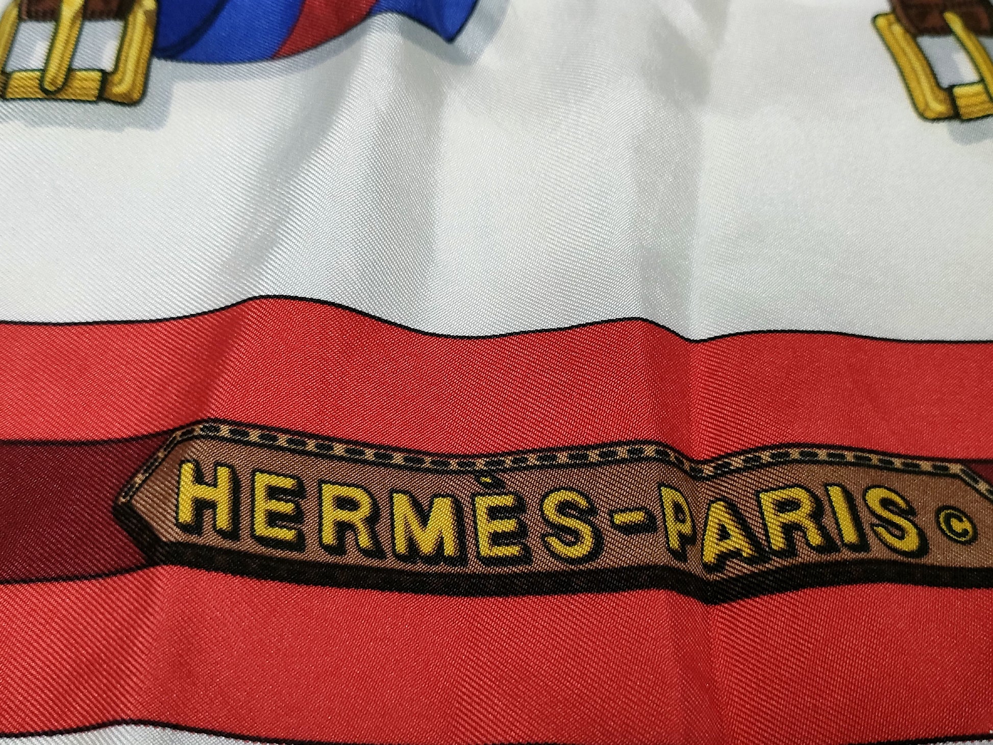 HERMES Carre Suspender Pattern Belt Pattern Scarf