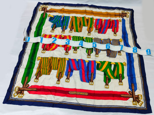 HERMES Carre Suspender Pattern Belt Pattern Scarf