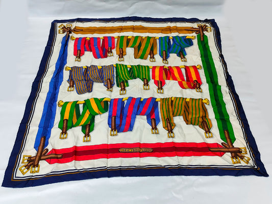 HERMES Carre Suspender Pattern Belt Pattern Scarf