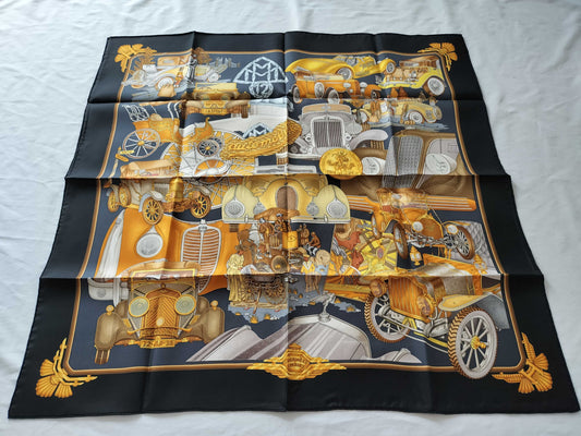 HERMES Carré Automobile St. Christophe and Lenfan Jesus Scarf