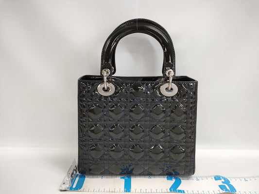 Dior Lady Dior Enamel 2-Way Handbag