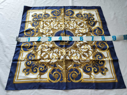 HERMES Carré LES TUILERIES Tuileries Garden Blue Scarf