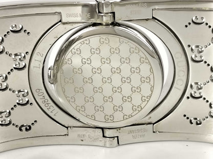GUCCI 1.12 11398409 Toile Bezel Diamond Bangle Watch Women's Watch