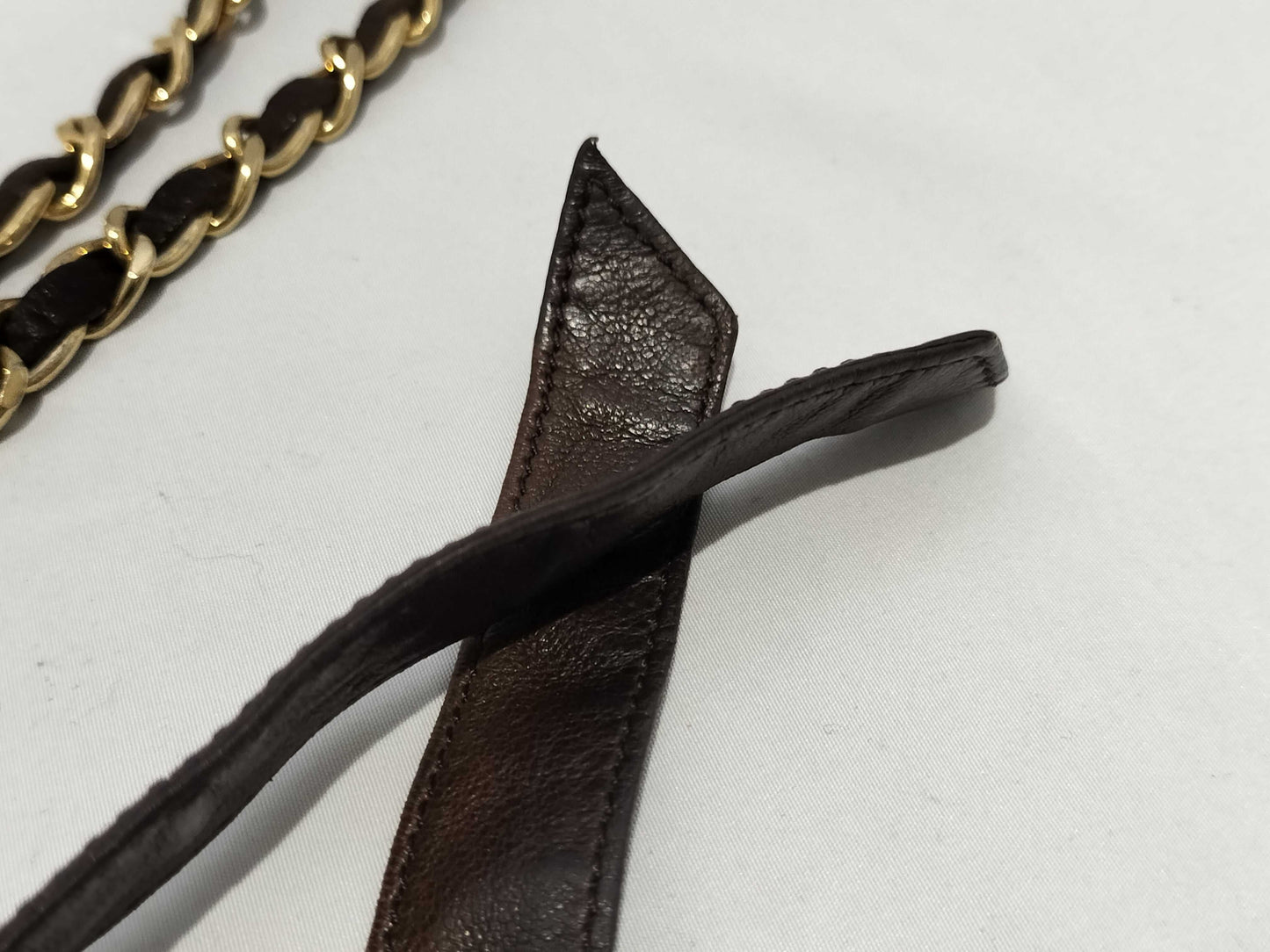 CHANEL Lambskin Belt Leather Coco Mark Chain Belt