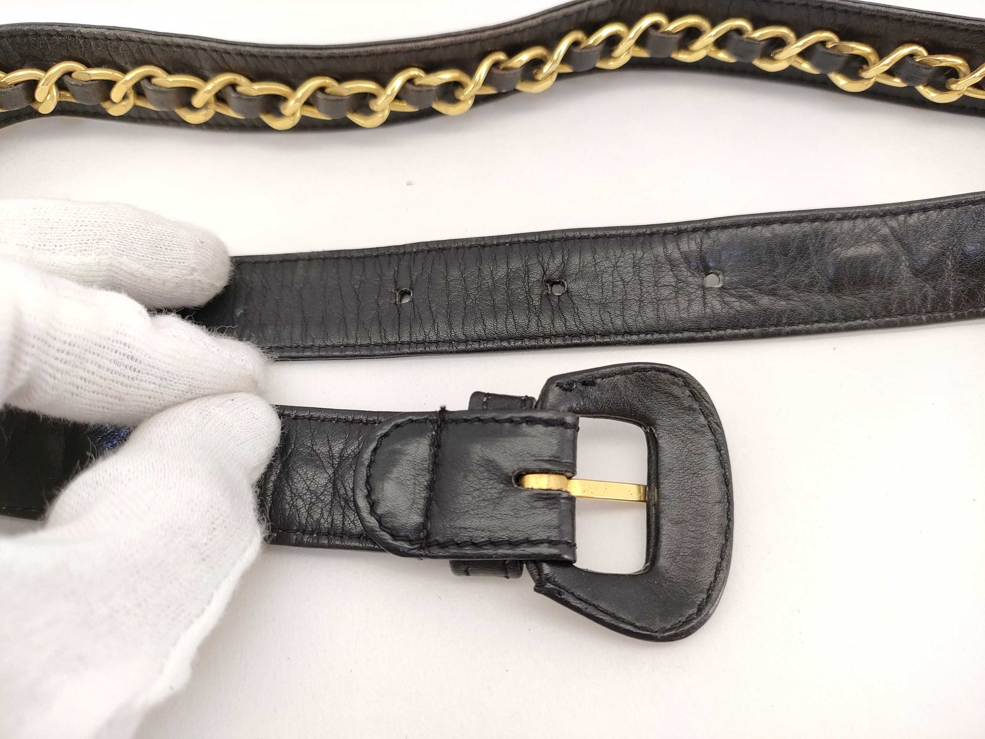CHANEL Chain Leather Belt