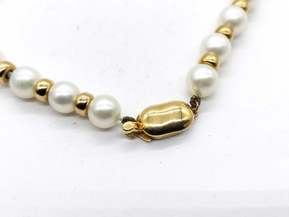 Pearl diameter: Approx. 7.1mm-7.4mm, K18/METAL, 26.8g, Necklace 