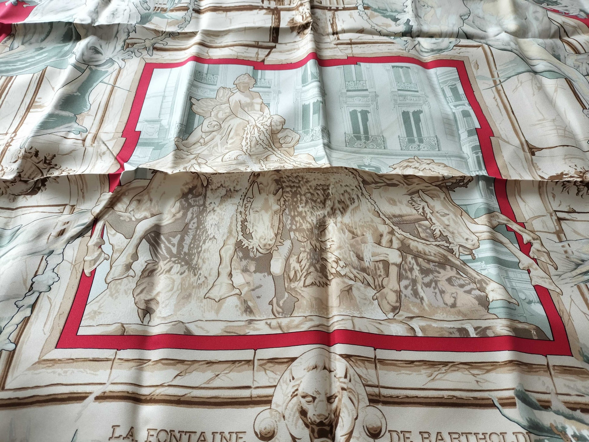 HERMES Carré 90 Bartholdi Fountain Scarf