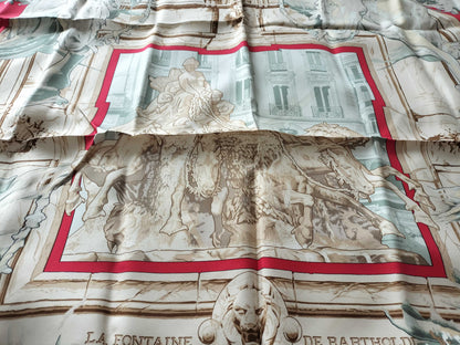 HERMES Carré 90 Bartholdi Fountain Scarf
