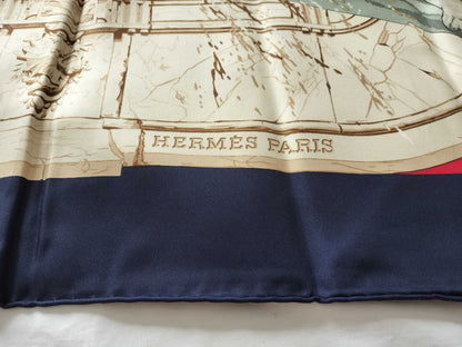HERMES Carré 90 Bartholdi Fountain Scarf
