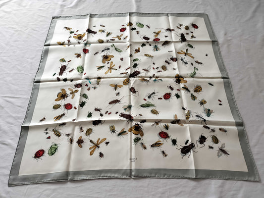 HERMES Carre Insect Print Scarf
