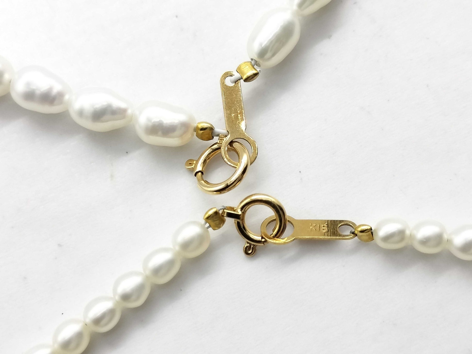 Pearl diameter: Approx. 3.3mm/4.4mm, K18/METAL, 11.6g, Necklace 