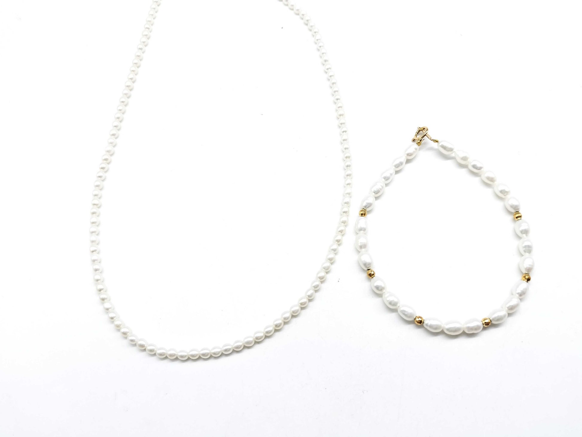 Pearl diameter: Approx. 3.3mm/4.4mm, K18/METAL, 11.6g, Necklace 