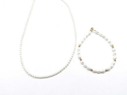 Pearl diameter: Approx. 3.3mm/4.4mm, K18/METAL, 11.6g, Necklace 