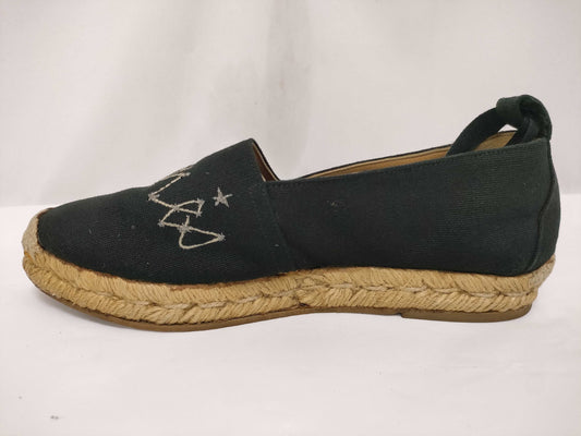 HERMES Espadrilles Lace-up Sandals with Hermes Logo Embroidery