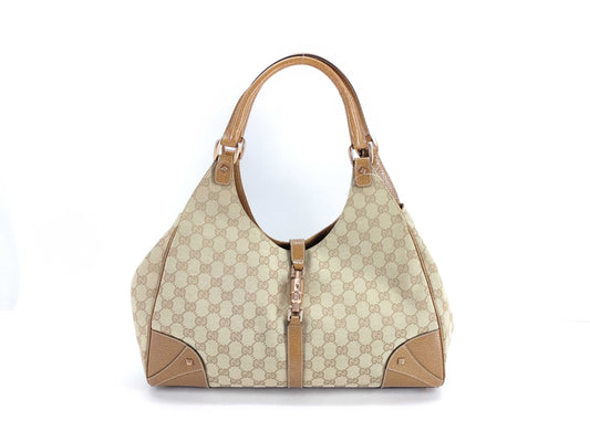 GUCCI Jackie New Brown Beige Shoulder Bag
