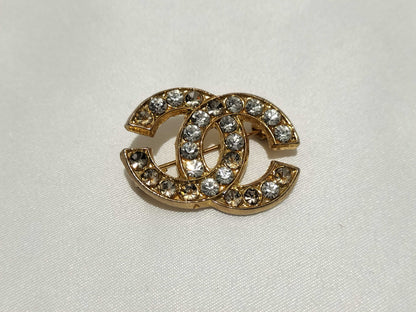 CHANEL Coco Mark Brooch/Coco Mark/Rhinestone/Stone Missing Brooch