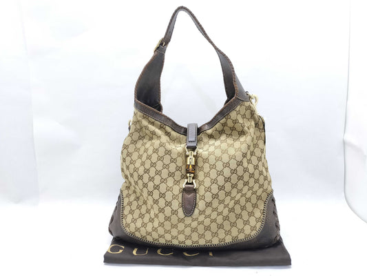 GUCCI GG Canvas New Jackie Fringe 2-Way Shoulder Bag