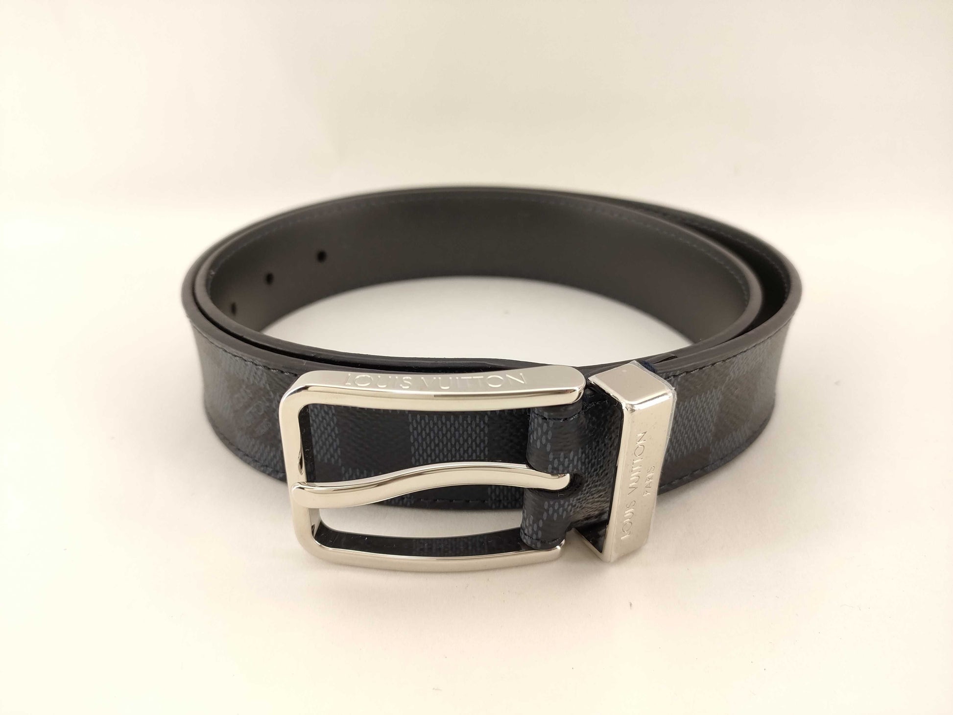 LOUIS VUITTON Damier Graphite Santur Belt M6067 Belt