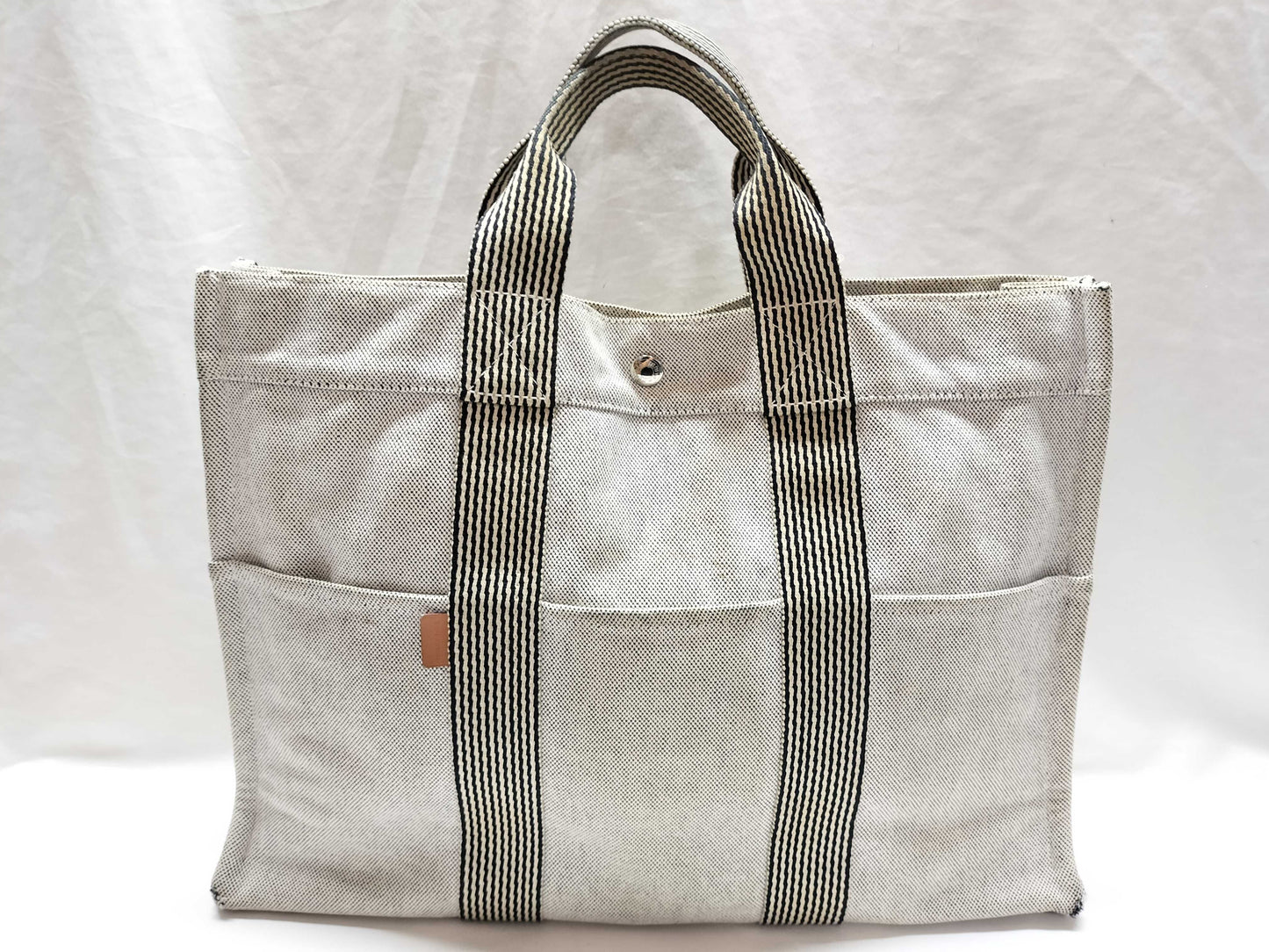 HERMES Foultou New Foultou MM Canvas Tote Bag