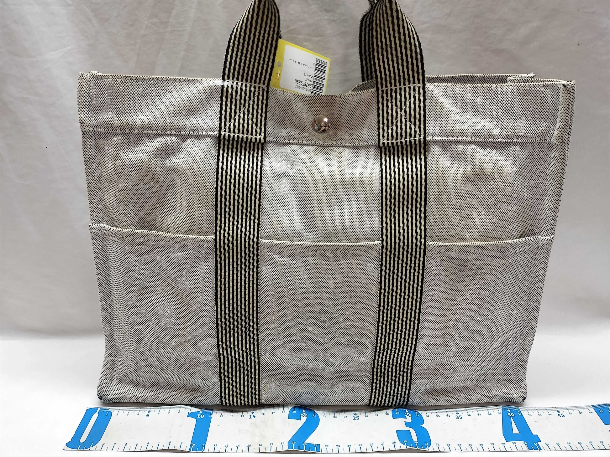 HERMES Foultou New Foultou MM Canvas Tote Bag