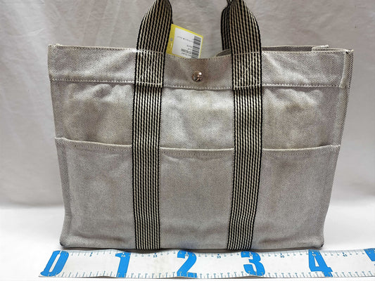 HERMES Foultou New Foultou MM Canvas Tote Bag