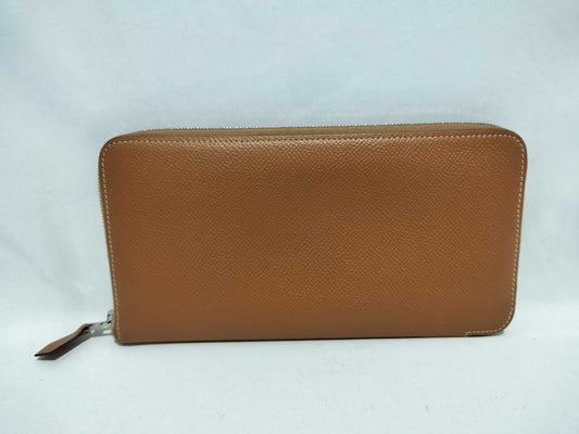 HERMES Azap Silkscreen Camel Wallet