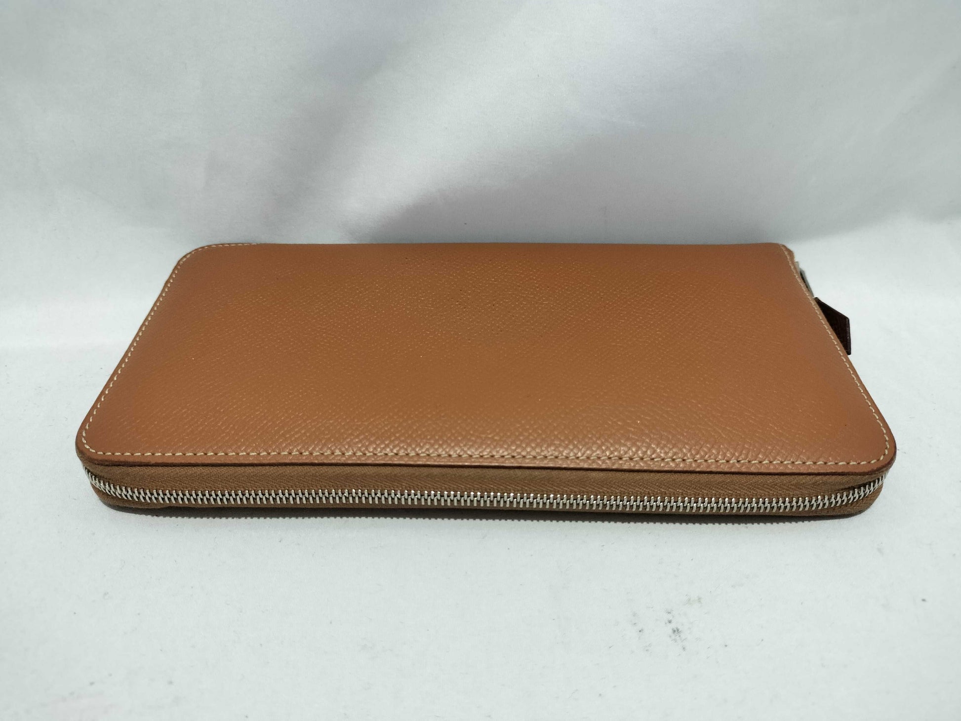HERMES Azap Silkscreen Camel Wallet