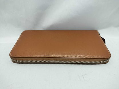 HERMES Azap Silkscreen Camel Wallet