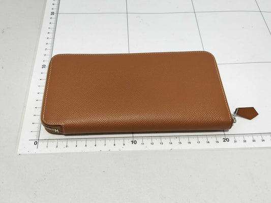 HERMES Azap Silkscreen Camel Wallet
