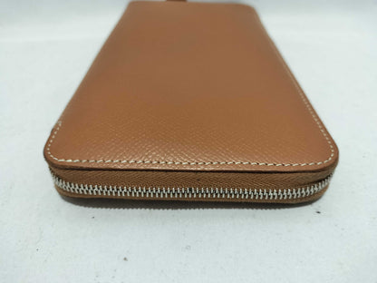 HERMES Azap Silkscreen Camel Wallet
