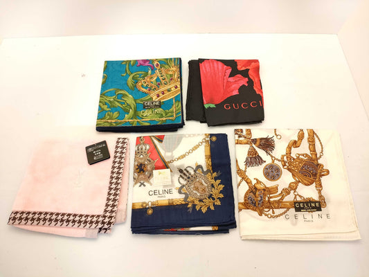 Yves Saint Laurent and Celine handkerchief set and other accessories