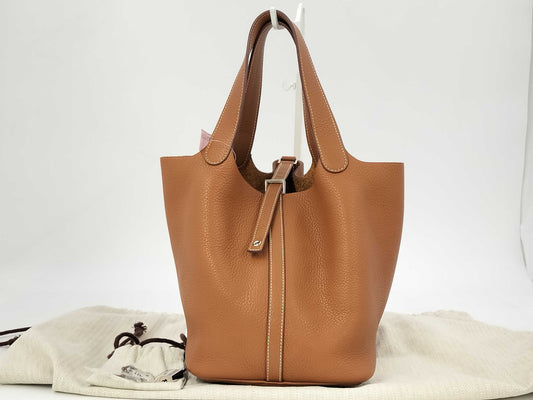 HERMES Picotin Lock MM Taurillon Clemence Leather Handbag