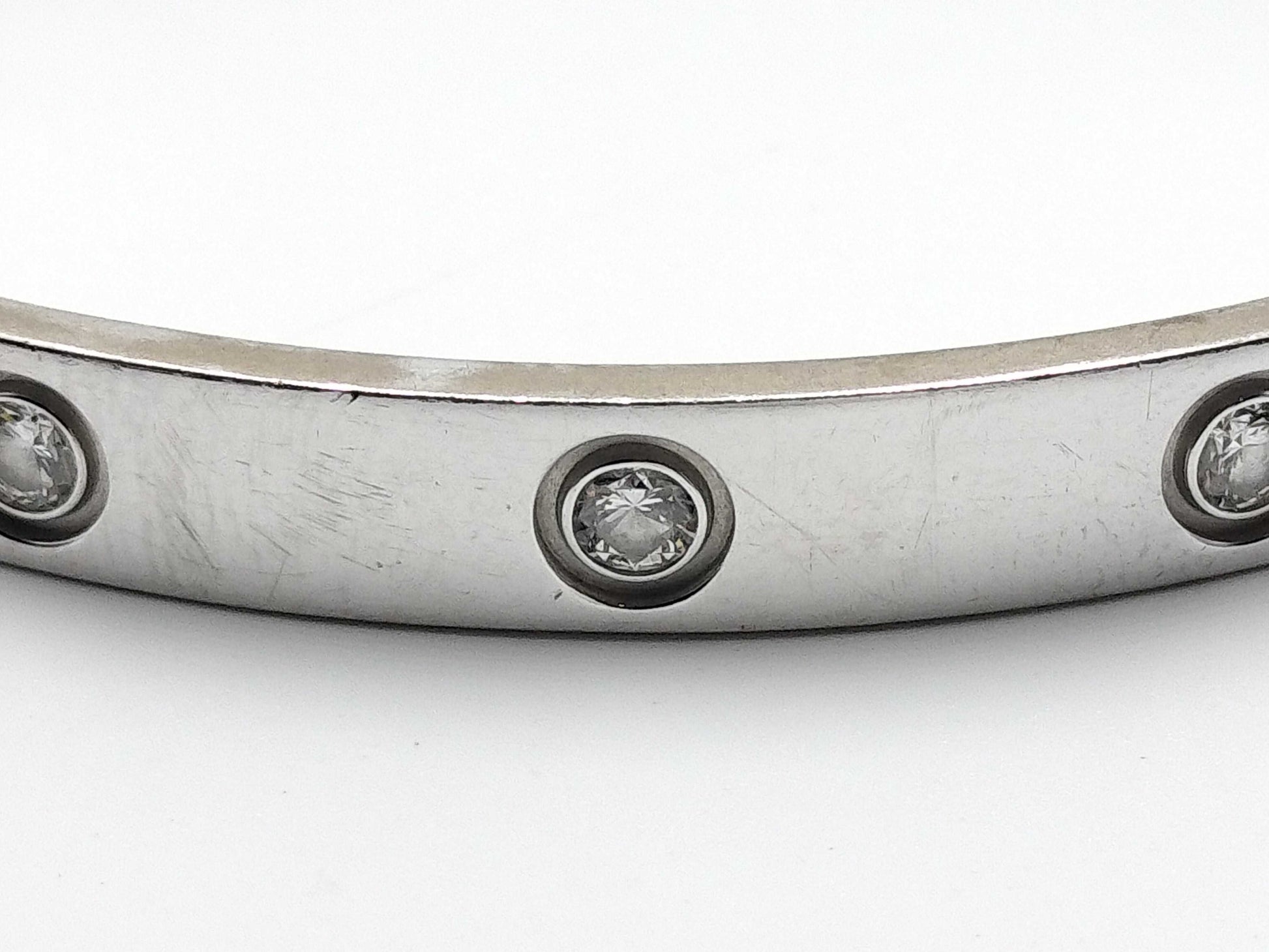 Cartier Old Model Love Bracelet #17 Full Diamond WG 750 32.3g Bracelet/Bangle 