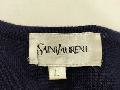 SAINT LAURENT Wool Long Dress/Color Stone Buttons/Navy/Size L Dress