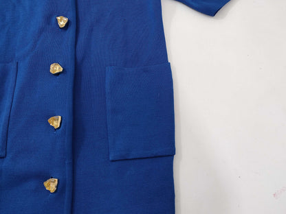 Yves Saint Laurent Wool Long Dress/Color Stone/Blue/Stain/Size L Dress