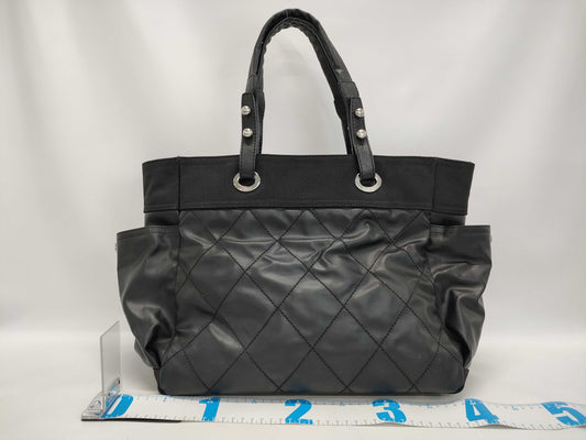 CHANEL Paris Biarritz No Pouch No. 11 Canvas Black Tote Bag
