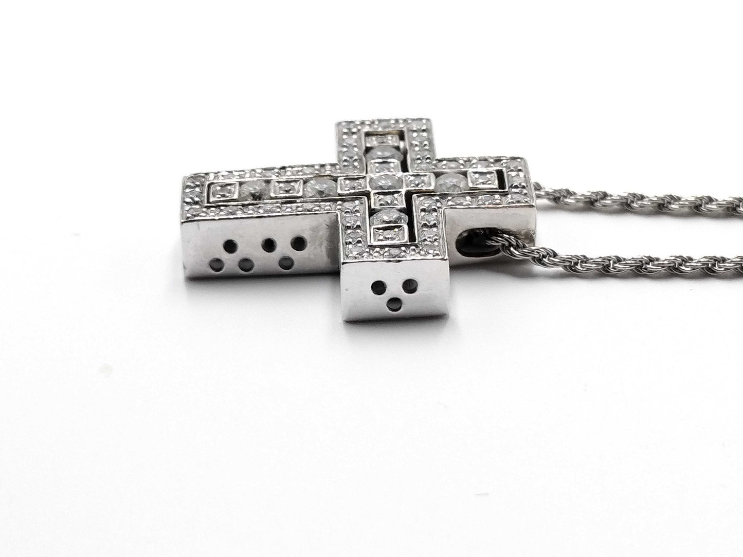 Damiani Belle Epoque M Diamond Necklace in 750 White Gold, 10.1g 